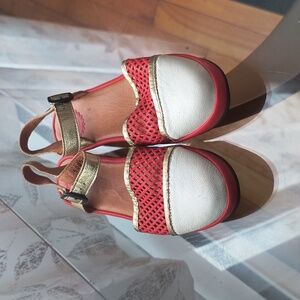 Fly London Leather Platform Slingback Sandal